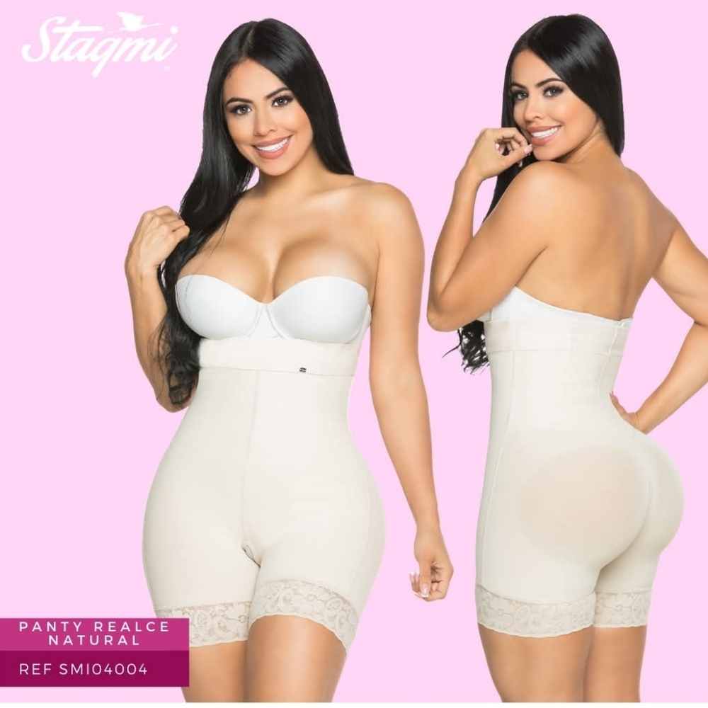 Stagmi Fajas Colombian Panty Shaper Thigh Tummy Reducer SMI04004 w/ Thong New XL - Picture 5 of 17